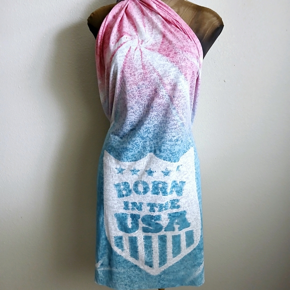 Born in the USA Scarf Bruce Springsteen Lyrics Blue & Red - Picture 4 of 4